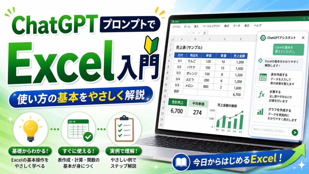 ChatGPTプロンプトでExcel入門