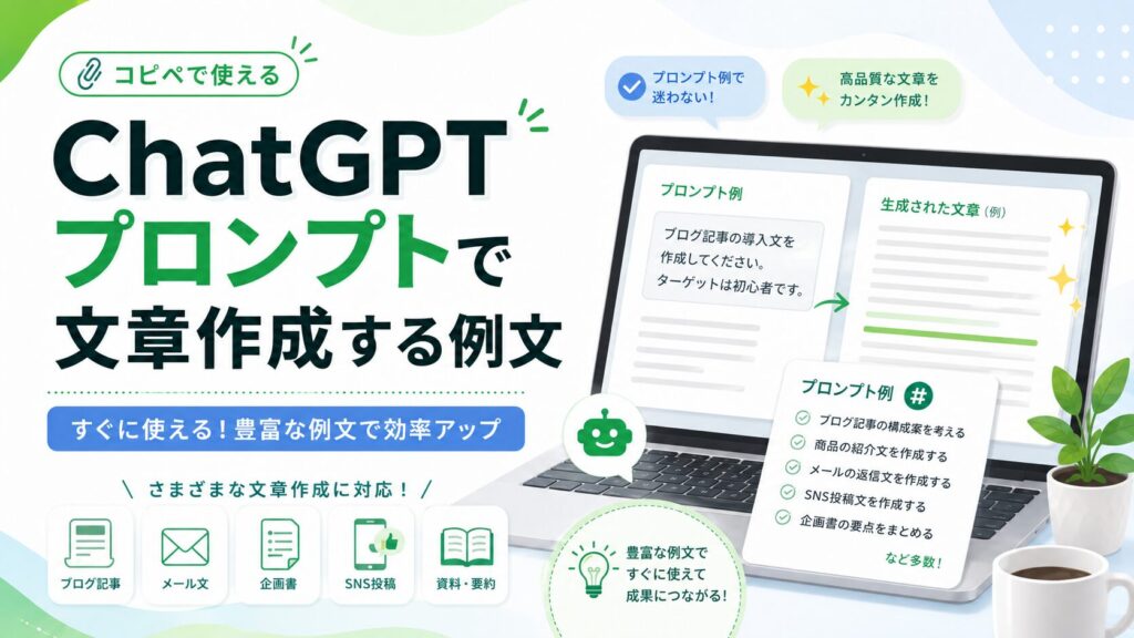 ChatGPTプロンプトで文章作成する例文