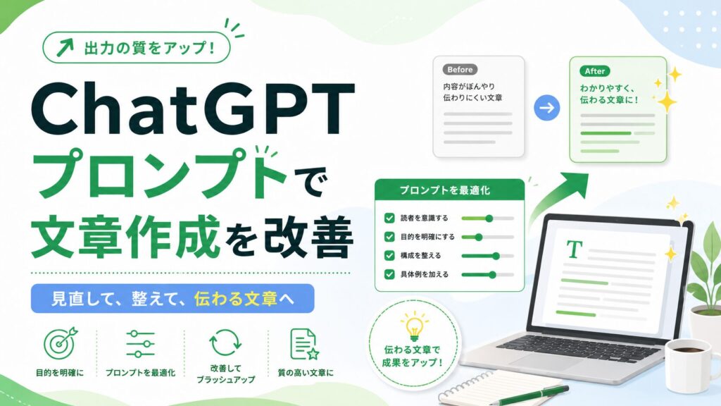 ChatGPTプロンプトで文章作成を改善
